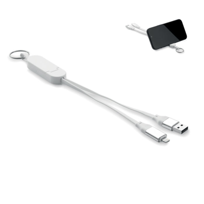 Picture of 60W CABLE KEYRING RECYCLED ABS in White