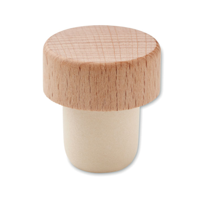 Picture of BEECH WOOD WOOD BOTTLE STOPPER in Brown