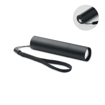 Picture of ALUMINIUM METAL RECHARGEABLE TORCH in Black