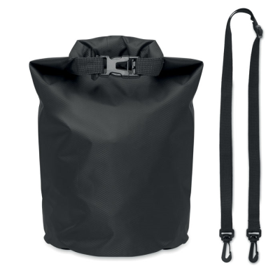 Picture of WATERPROOF BAG 210T RPET 5L in Black.