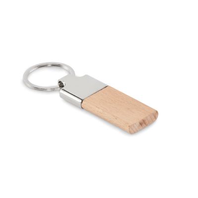 Picture of KEYRING with Rubber Wood in Brown