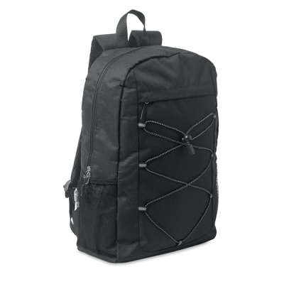 Picture of 600D RPET POLYESTER BACKPACK RUCKSACK in Black.