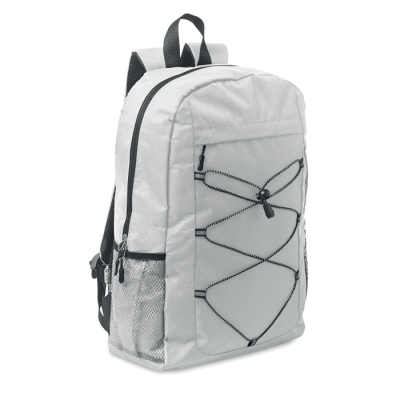 Picture of 600D RPET POLYESTER BACKPACK RUCKSACK in White.