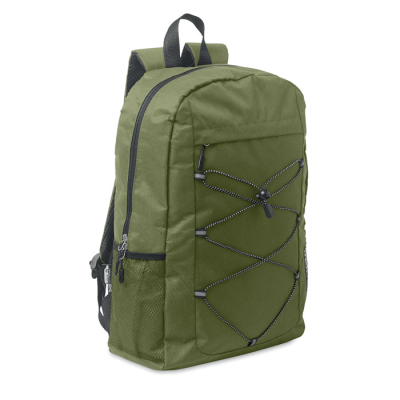 Picture of 600D RPET POLYESTER BACKPACK RUCKSACK in Green.