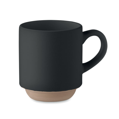 Picture of CERAMIC POTTERY STACKABLE MUG 170 ML in Black.