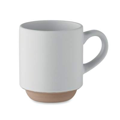 Picture of CERAMIC POTTERY STACKABLE MUG 170 ML in White.