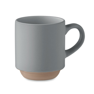 Picture of CERAMIC POTTERY STACKABLE MUG 170 ML in Grey.