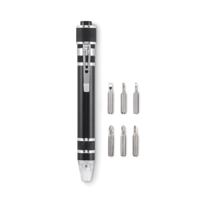 Picture of RECYCLED MULTI TOOL PEN in Black.