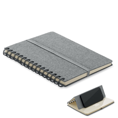 Picture of A5 NOTE BOOK with Mobile Phone Holder in Grey.