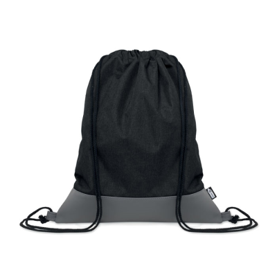 Picture of RPET PU DRAWSTRING BAG 2 TONE in Black.