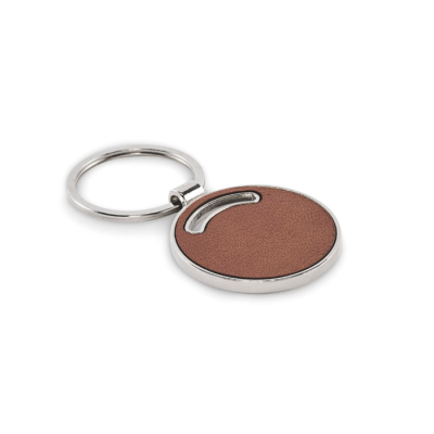 Picture of ROUND SHAPE KEYRING in Brown