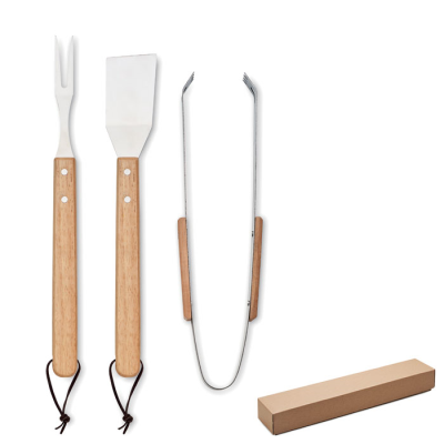 Picture of OAKWOOD BARBECUE SET in Brown