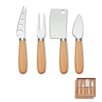 Picture of SET OF 4 CHEESE KNIVES in Brown