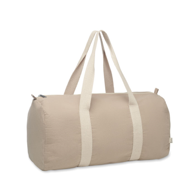 Picture of RECYCLED COTTON SPORTS BAG in Brown