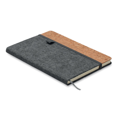 Picture of A5 RPET CORK NOTE BOOK in Grey