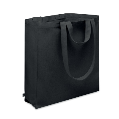 Picture of RECYCLED COTTON SHOPPER TOTE BAG in Black.