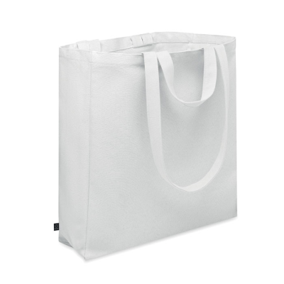 Picture of RECYCLED COTTON SHOPPER TOTE BAG in White.