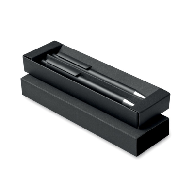 Picture of RECYCLED ALUMINIUM METAL PEN SET in Black