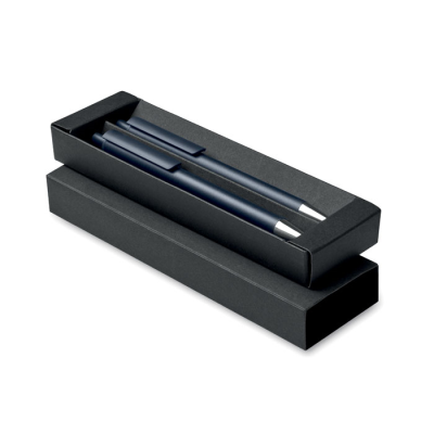 Picture of RECYCLED ALUMINIUM METAL PEN SET in Blue