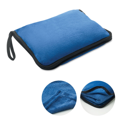 Picture of 2 in 1 Travel Blanket Set in Blue.