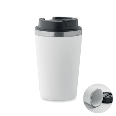 Picture of CERAMIC POTTERY LINING TUMBLER 350 ML in White.