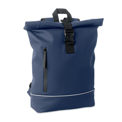 Picture of LAPTOP 15 INCH ROLL TOP PU BACKPACK RUCKSACK in Blue