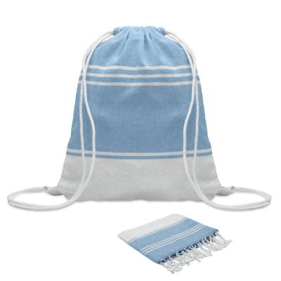 Picture of HAMMAM TOWEL DRAWSTRING SET in Blue