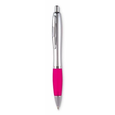 RIO SATIN BLUE INK BALL PEN in Fuchsia.