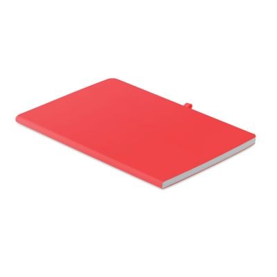 Picture of A5 SOFT PU COVER NOTE BOOK in Red.