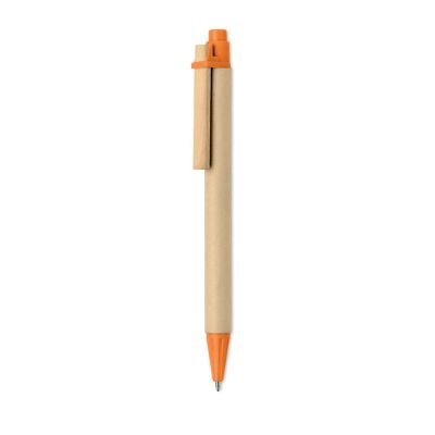 PAPER PLA CORN WOOD BALL PEN in Orange.