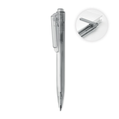 Picture of RPET PUSH BUTTON ROTATING PEN in Transparent Grey