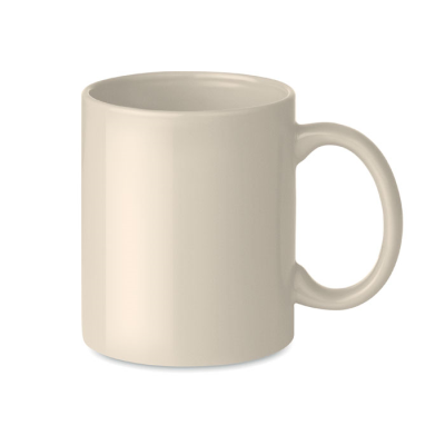 Picture of COLOUR CERAMIC POTTERY MUG 300ML in Brown.