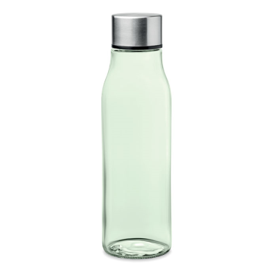 Picture of GLASS DRINK BOTTLE 500 ML in Transparent Green.