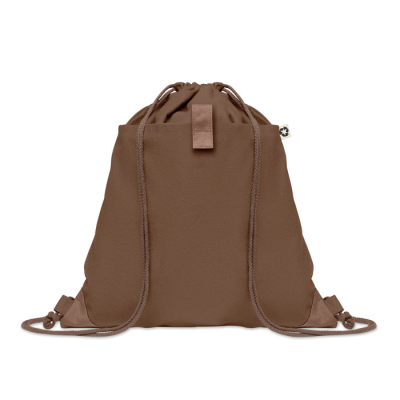 Picture of RECYCLED COTTON DRAWSTRING BAG in Brown