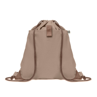 Picture of RECYCLED COTTON DRAWSTRING BAG in Brown