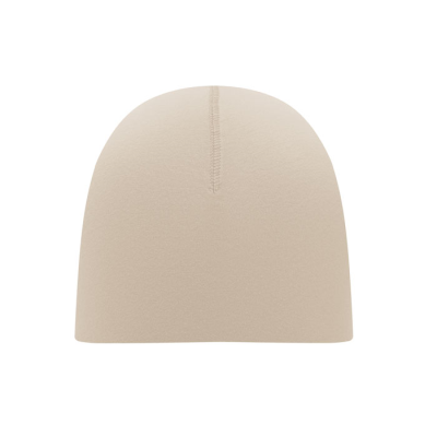 Picture of UNISEX BEANIE in Cotton in Brown.