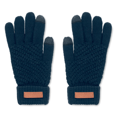 Picture of RPET TACTILE GLOVES in Blue.