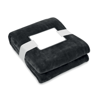 Picture of RPET FLEECE BLANKET 280 GR & M² in Black.