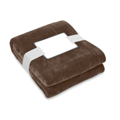 Picture of RPET FLEECE BLANKET 280 GR_&_M² in Brown.