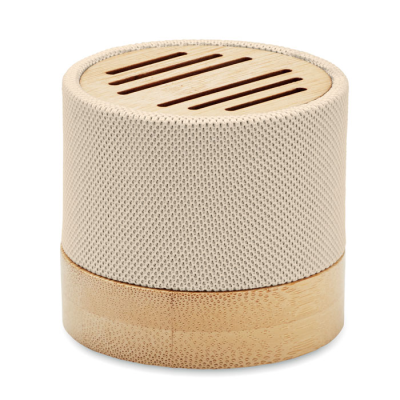 Picture of BAMBOO RPET CORDLESS SPEAKER in Brown.