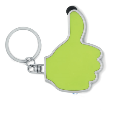 Picture of THUMBS UP LED LIGHT With KEYRING in Lime.