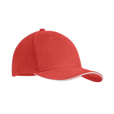 Picture of BRUSHED HEAVY COTTON 6 PANEL BA in Red