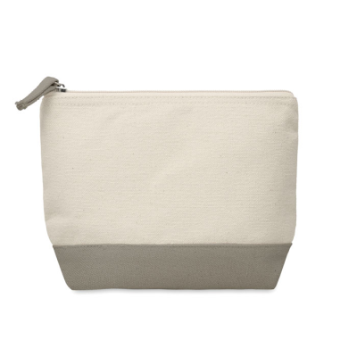 Picture of BICOLOUR COTTON COSMETICS BAG in Brown