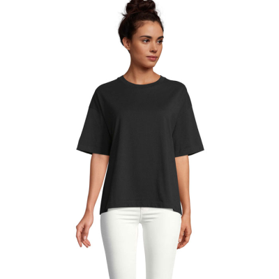 Picture of BOXY LADIES OVERSIZE TEE SHIRT in Black.