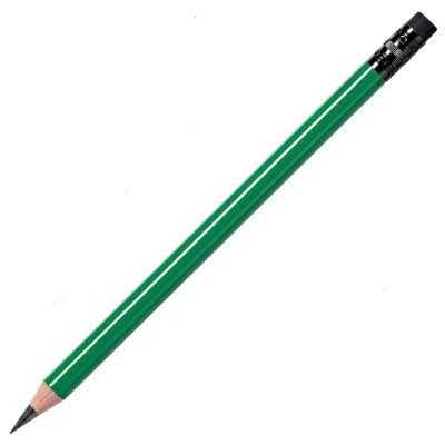 Picture of WOOD PENCIL in Green with Black Eraser.