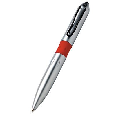 Picture of MATT SILVER METAL BALL PEN with Red Centre Ring