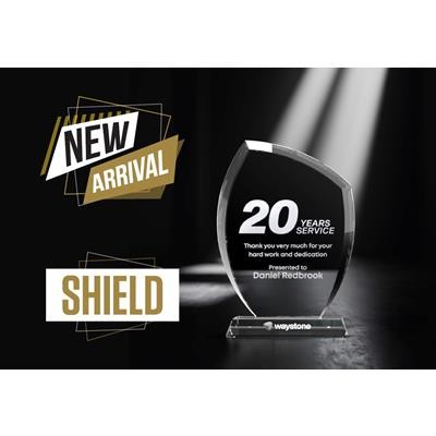 Picture of SHIELD CRYSTAL GLASS AWARD OR TROPHY AWARD