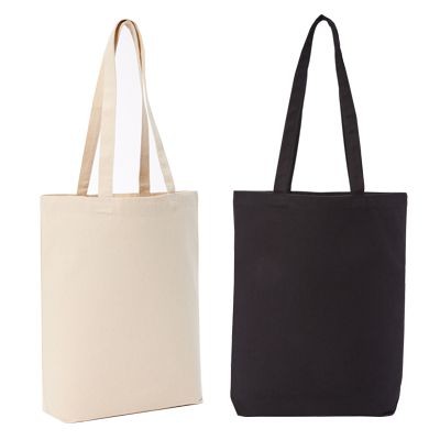 Picture of 100% RECYCLED COTTON 280GSM SUSTAINABLE CANVAS FLAT BASE SHOPPER with Long Handles