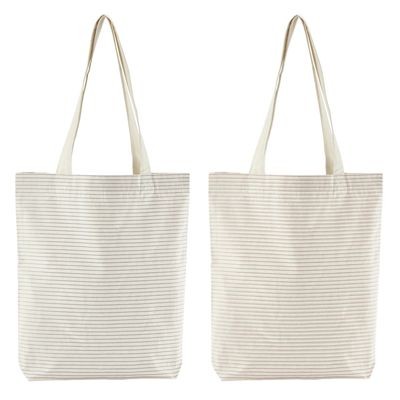 Picture of WESTFORD MILL STRIPE ORGANIC 6OZ COTTON TOTE BAG with Gusset.