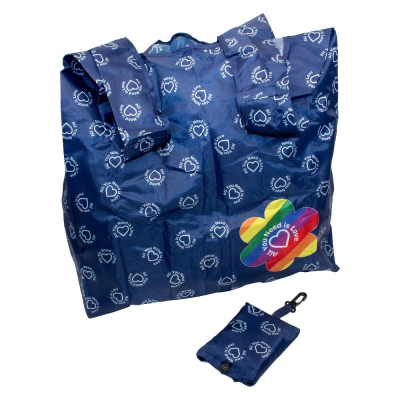 Picture of RPET FOLDING SHOPPER TOTE BAG with Clip Pouch.